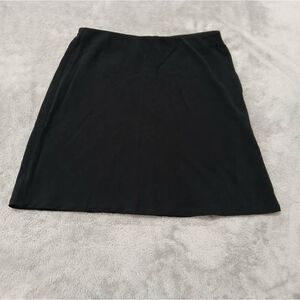Anemos womens small mini silk skirt black elastic waist flare